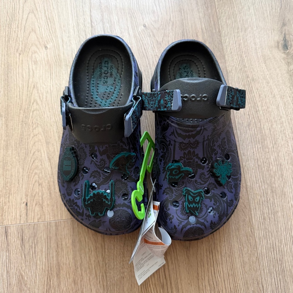 Disney Parks The Haunted Mansion‎ Wallpaper Crocs  Adult Clogs Size W5 M7